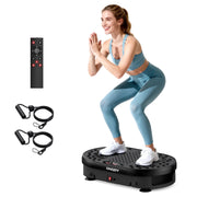Anqdy Vibration Plate Exercise Machine, 200W Motor, 120 Speed Levels, 350 Lb Capacity, 2 Loop Bands, Remote Control, Black, AVP1801BK