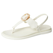 OluKai La'T T-Bar Sandals for Ladies - White Sand/White Sand - 6M