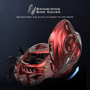 KastKing MegaJaws Elite Baitcasting Fishing Reel, AutoMag Dual Braking System, 17.6 lb Carbon Fiber Drag, 9.1:1 Gear Ratio, CNC Aluminum Frame, Carbon Side Cover, 6.2 oz