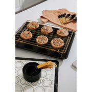 Thyme & Table TT2091R 32-Piece Aluminum Ceramic Non-Stick Cookware Set - Black Pots and Pans
