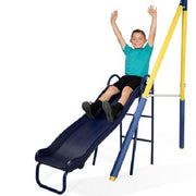 Sportspower Super Saucer Metal Swing Set with 2 Swings and 1 Piece Heavy Duty Slide