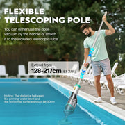 SPECSTAR Cordless Pool Vacuum Cleaner with Telescopic Pole, 40W Motor, 18.9 GPM Suction, 60 Min Runtime, Handheld Rechargeable for Pools Spas Hot Tubs, Yellow