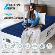 Active Era AB-S2-US Luxury Twin Size Air Mattress, Elevated Inflatable Air Bed with Built-in Electric Pump