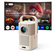 Yaber T2 Plus GTV Portable Projector, Native 1080P Full HD, Built-in JBL Stereo Speakers with Dolby Audio, Google TV with 7000+ Apps, WiFi 6, Bluetooth, Rechargeable Battery