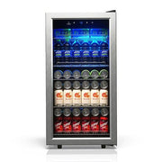 TCL Beverage Cooler, 121 Can Capacity, 3.0 Cu Ft, Stainless Steel, Glass Door, Adjustable Temperature, LED Lighting, TRV121FAS