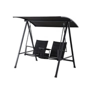 Mainstays Dashwood 2-Seat Steel Canopy Porch Swing, Black