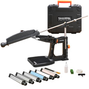 SHARPAL 202H Precision Knife Sharpener System, Adjustable 10-35 Angle, 7 Abrasive Plates, Leather Strop, Black