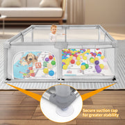 XDMTWLKJ Large Baby Playpen with Crawling Mat, Oxford Cloth, 79