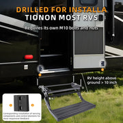 WheelX Electric Retractable RV Steps with LED Lighting, Black