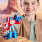 Hasbro Transformers Cyberworld Armored Cyber Changers Optimus Prime 4-Inch Action Figure with Quick 2-in-1 Transformation and Converting Blaster Accessory