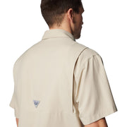 Columbia Men's PFG Tamiami II Short Sleeve Fishing Shirt, Omni-Shade UV Protection, Omni-Wick Moisture Management, Fossil, Big & Tall 4X, 128705