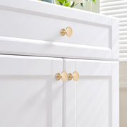 No No 10 Pack Gold Cabinet Knobs, Brushed Brass Finish, Zinc Alloy Round Drawer Handles