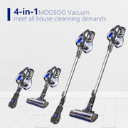 Moosoo XL-618A Cordless 4-in-1 Lightweight Stick Vacuum Cleaner, Blue
