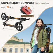 UPGO HBCO Kick Scooter for Ages 6+, Kids, Teens & Adults, 240 LB Max Load, Foldable, 8-Inch Wheels, Orange