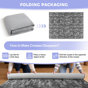 Cozydesg Shag Fluffy Area Rug, Soft Polyester Plush Carpet, Non-Slip Rubber Backing, Modern Gray, 6ft x 9ft