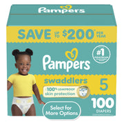 Procter & Gamble Swaddlers Pampers Baby Diapers Size 5, 100 Count