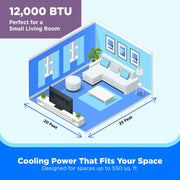 Midea 12,000 BTU Smart Inverter Window Air Conditioner, Wi-Fi, Alexa & Google Assistant Compatible, Energy Star, Quiet Operation, Remote Control, Black, MAW12V1WBK