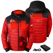 ActionHeat Men's Heated Insulated Puffer Hoodie Jacket, Red Kansas City Chiefs, 5V Battery Powered, Water-Resistant, Full-Zip, AHKC5CPJ-MRBM