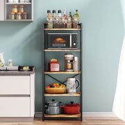 Bug Hull 5-Tier Rustic Free Standing Storage Shelf Rack, Brown - Easy Cleaning