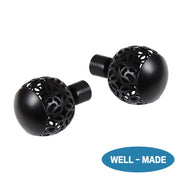 H.VERSAILTEX Adjustable Single Black Stainless Steel Curtain Rod with Ball Cage Finials, 48-84 in