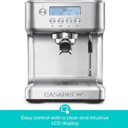 Casabrews Ultra Espresso Machine, Professional 20-Bar Pressure, Adjustable PID Temperature Control, 58mm Commercial Portafilter, LCD Display, Steam Wand, Silver