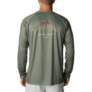 Columbia Sportswear Super Terminal Tackle PFG Super Fade Long Sleeve Athletic Shirt, Cypress Fish Hooks, Medium, 206925