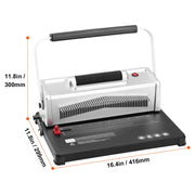 KFFKFF Spiral Coil Binding Machine with Electric Binding Feature, 46-Hole Punch, 500 Sheet Capacity, Includes 100pcs 5/16 PVC Coil Spines, Black, S20A