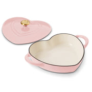 Tramontina 3-Quart Heart Shape Enameled Cast Iron Dutch Oven (Shallow, Oven Safe) Pink