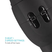 Paul Mitchell Neuro Grip Ergonomic Hair Dryer, 1875W, Handle-Free Design, Multiple Heat and Speed Settings, Cool Shot Button, Compact Black NDGNAS