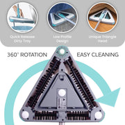 Intersell Zippi Sweeper Pro Cordless Tri-Brush Floor Sweeper, Triangular Design, Teal and Gray