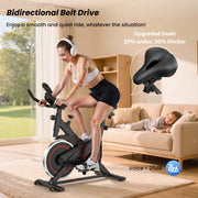 Patbrela Indoor Exercise Bike, 100% Adjustable Resistance, Quiet Operation, Compact Design, Black, QK101