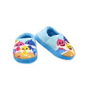 Yankee Toybox Baby Shark Toddler Kids Plush A-Line Slippers, Blue, Soft Non-Slip Indoor Footwear, CH89569H