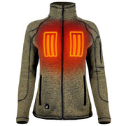 ActionHeat 5V Battery-Heated Jacket Sweater Jacket for Ladies - Olive Green - L