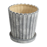 My Texas House Shell Gray Ceramic Planter Pot, 8.1 in Diameter, 8.5 in Height