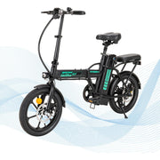 HITWAY BK5 16 Inch Electric Bike, 36V 250W Powerful Folding Bike with Removable Lithium Battery, LED Light, Black