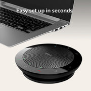 Jabra Speak 510 Portable Speakerphone, Wireless Bluetooth and USB Connectivity, Crystal-Clear Audio, 360-Degree Microphone, Compact Black, 7510-209-01