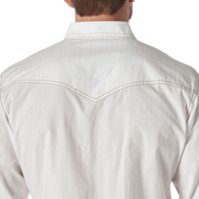 Wrangler Retro Long-Sleeve Western Snap Solid Dobby Shirt for Men - White - M