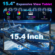 Golzer Z3 Android 15 Tablet, 15.4 in Full HD IPS Display, 8GB RAM, 256GB Storage, Octa-Core MTK G99 Processor