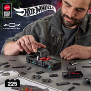 Mattel Brick Shop Hot Wheels '83 Chevy Silverado Building Toy Kit, 1:32 Scale, Black, 225 Pieces, Customizable, JKG42