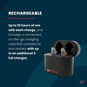 Go Hearing GHP00001BL Go Prime In-Ear OTC Hearing Aid, Rechargeable, Noise & Feedback Control (Black)