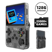 VILCORN R36S Handheld Game Console, 128GB Storage, 3.5-Inch HD Screen, RK3326 1.5GHz Processor, 50+ Emulators, Black