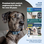 PetSafe Spray Bark Collar, Rechargeable, Water-Resistant, Navy, Medium Size for Dogs 8 lb and Up, Includes Citronella and Unscented Spray Cartridges, PBC00-16368