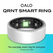 QALO QRNT Smart Ring, Health Tracker with Nano-Technology, Matte Silver, Size 7, Titanium Alloy, Water-Resistant, Wireless Charging Case