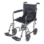 Drive Medical TR37E-SV Lightweight Steel Transport Wheelchair Fixed Full Arms 17
