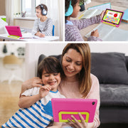 BESTSKI Kids Tablet, 10.1 Inch HD IPS Display, 14GB RAM, 64GB Storage Expandable to 1TB, Quad-Core 2.4GHz Processor, Android 14, 5G WiFi, Pink Protective Case, KT1028
