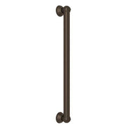 Rohl 24in Decorative Grab Bar, Tuscan Brass Finish, Traditional Verona and Arcana Escutcheon Design, Brass Construction, ADA Compliant, 1251TCB
