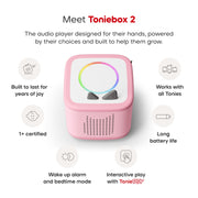Tonies 11002968 Toniebox 2 Audio Player Full Play Bundle with Disney Moana Tonie, Cloud Pink