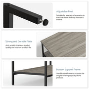 JOZ 3-Piece Coffee and End Table Set, Rock Gray - Rustic Rock Gray Elegance with Sturdy Metal Frames