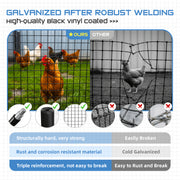 Land Guard Hardware Cloth Welded Wire Mesh Roll, 1/2 Inch Mesh, 19 Gauge, Black Vinyl Coated, 48 Inch x 200 Ft