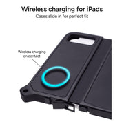 ZAGG ChargeStation Pro Tablet Charging Station, Lockable Wireless Charging for 5 iPad 10th Gen Devices, Includes Rugged Cases, Grey, 109918059